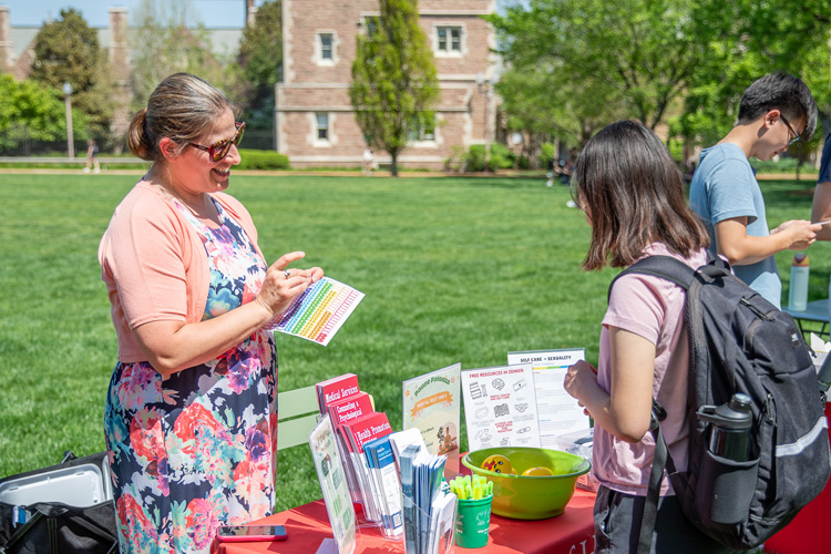 Health Promotion table at Pause Palooza