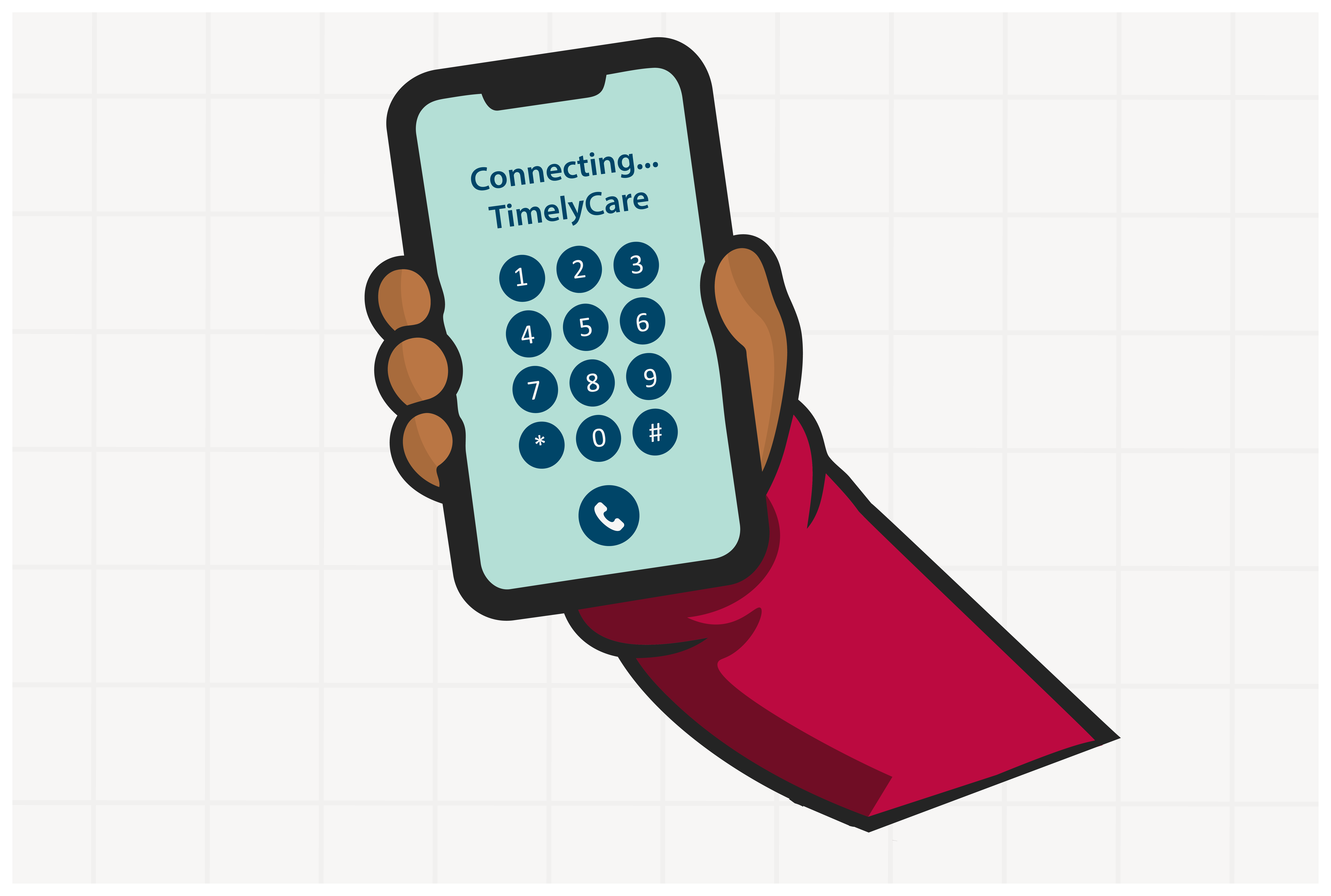 graphic of bear holding phone