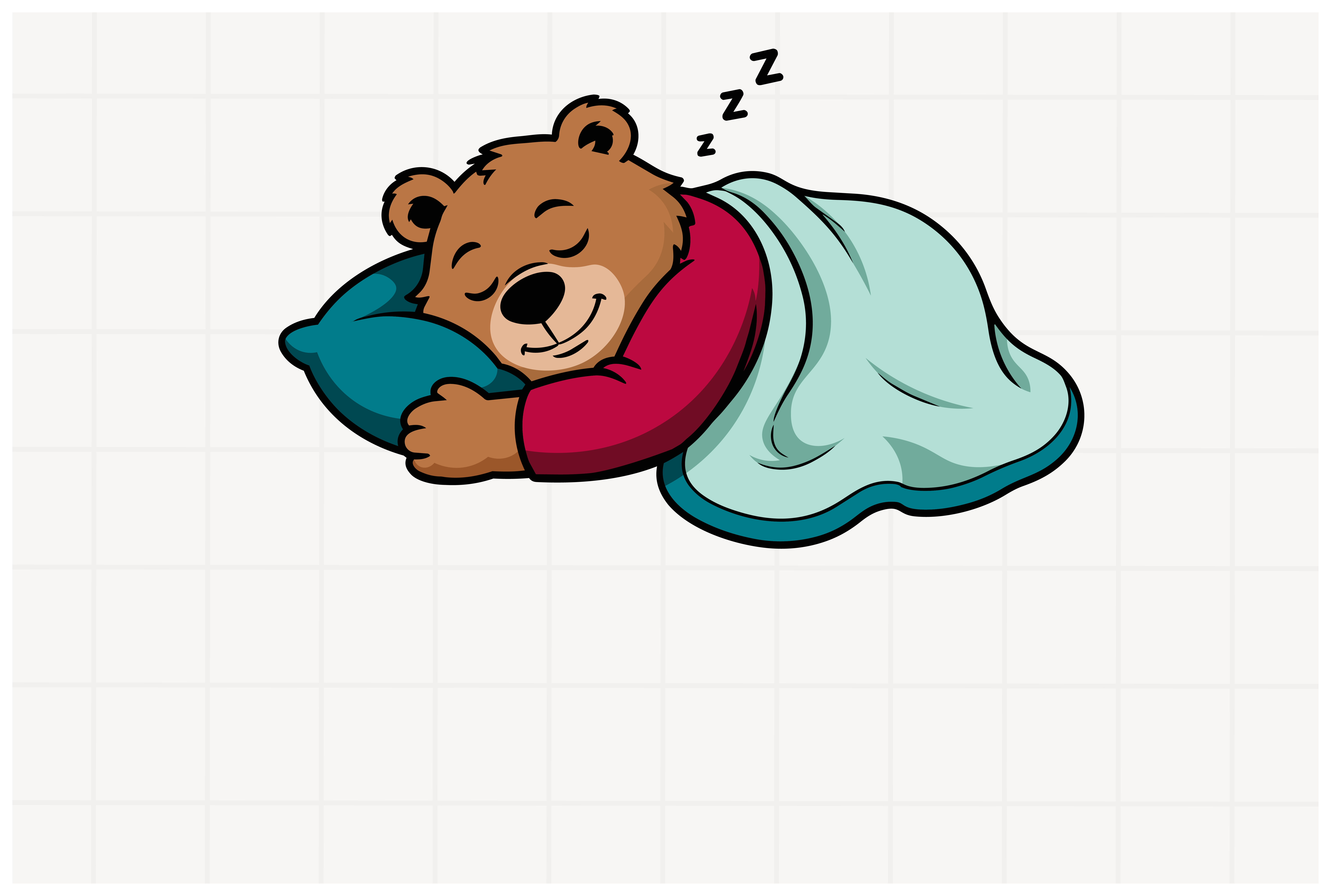 Graphic of bear sleeping