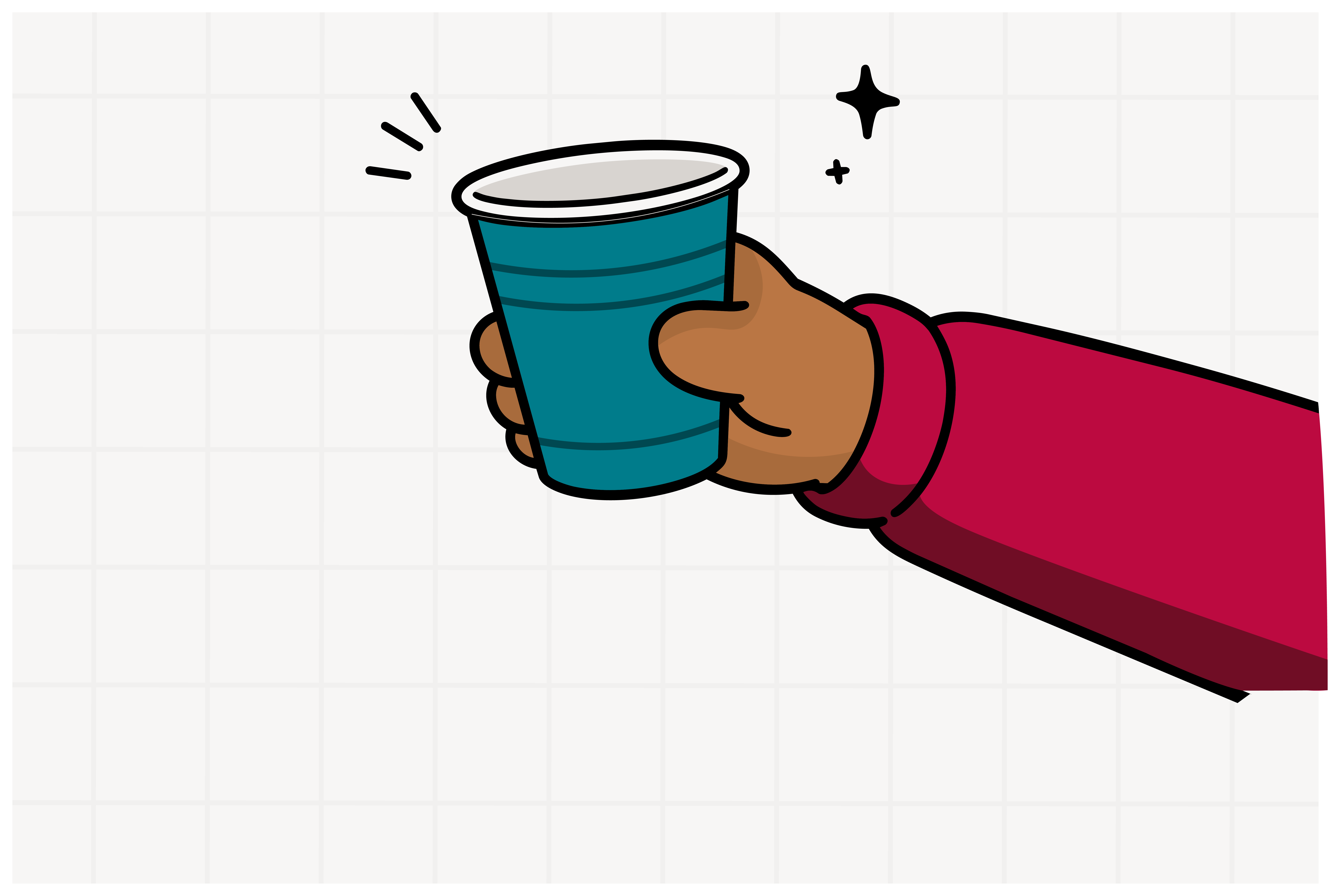 Graphic of bear holding a cup