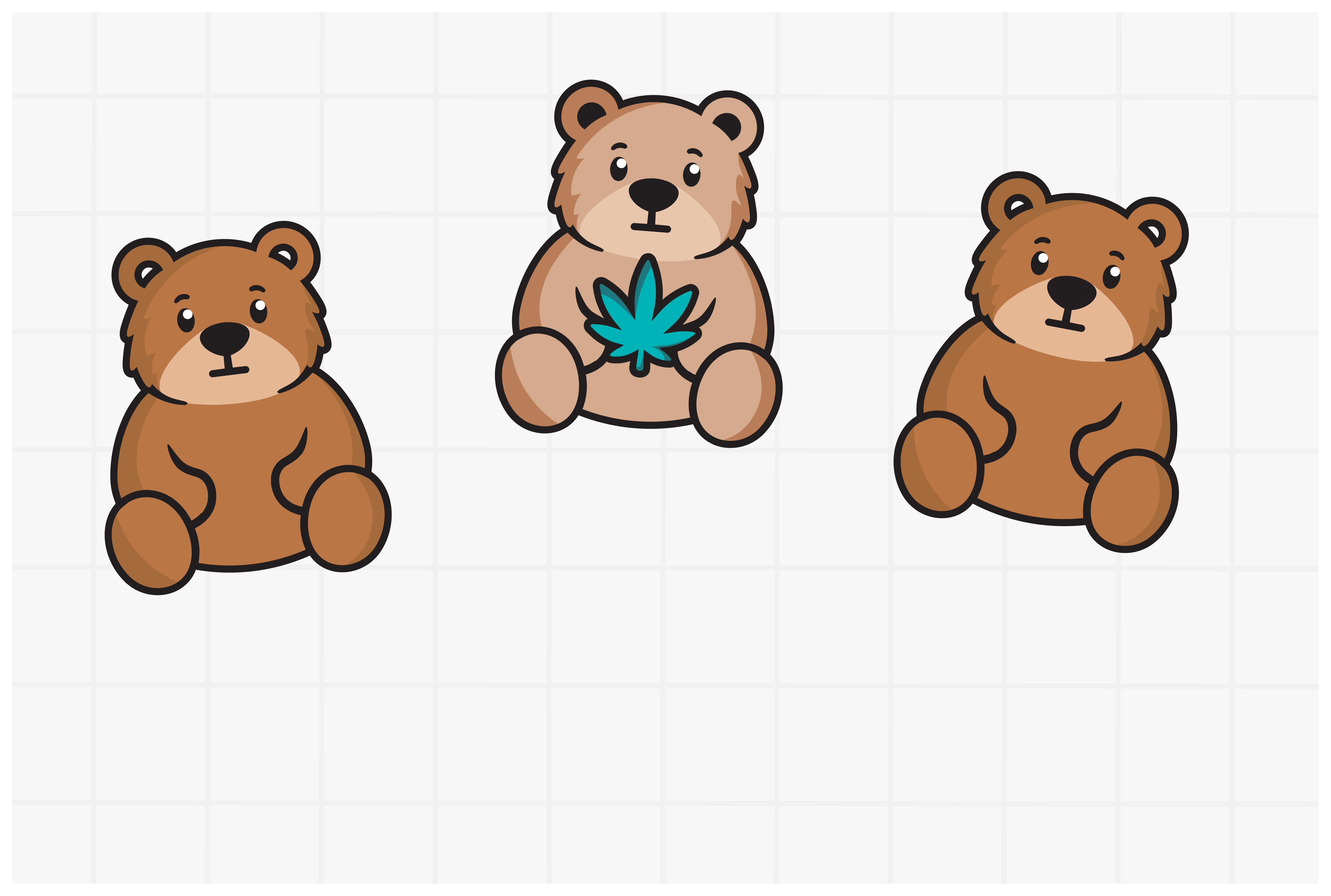 Graphic of pot bears